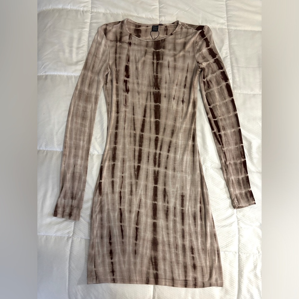 Nude tie-dye shein bodycon dress